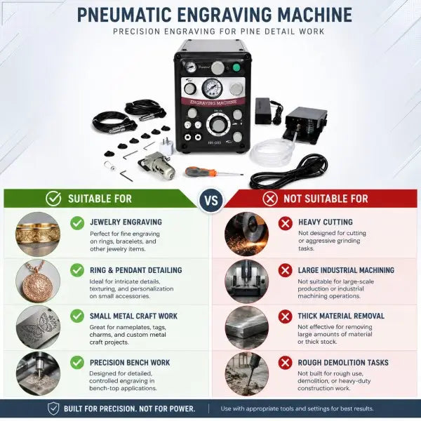 Dual-Mode Pneumatic Engraving Machine | Foot and Hand Pressure Control with Foot Pedal