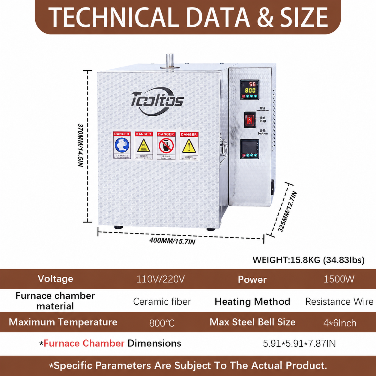 800°C Dual-Control Jewelry Burnout Furnace with 5-Stage Programme