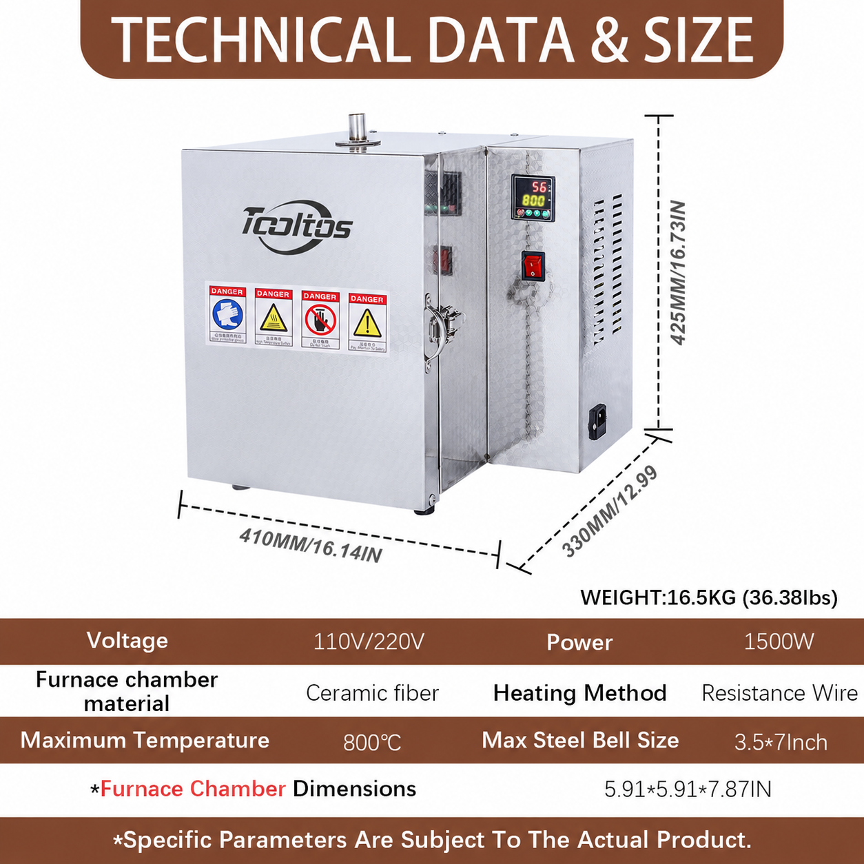 800°C 5-Stage Programmable Jewelry Burnout Furnace
