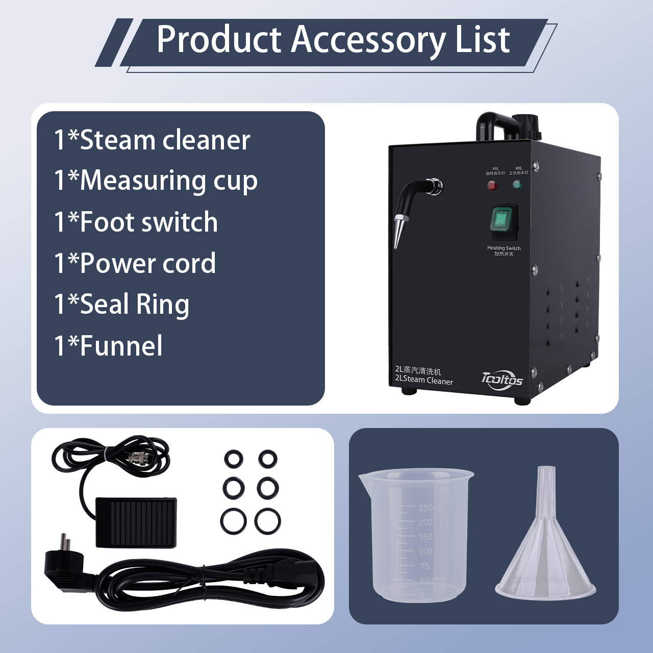2L Professional Jewellery Steam Cleaner – 1300W, 4 Bar