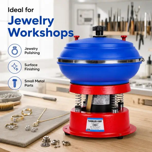 8-inch vibratory tumbler polisher ideal for jewelry workshops — jewelry polishing, surface finishing, and small metal parts