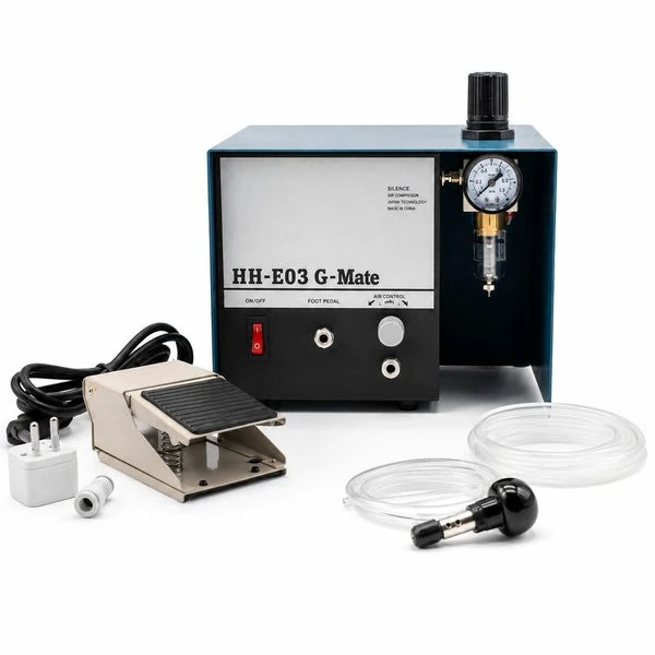Pneumatic hand engraver machine — front view of HH-E03 G-Mate jewelry engraving unit