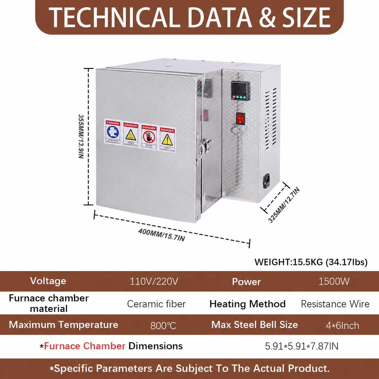 800°C Jewellery Casting Flask Preheating Furnace – 1500W