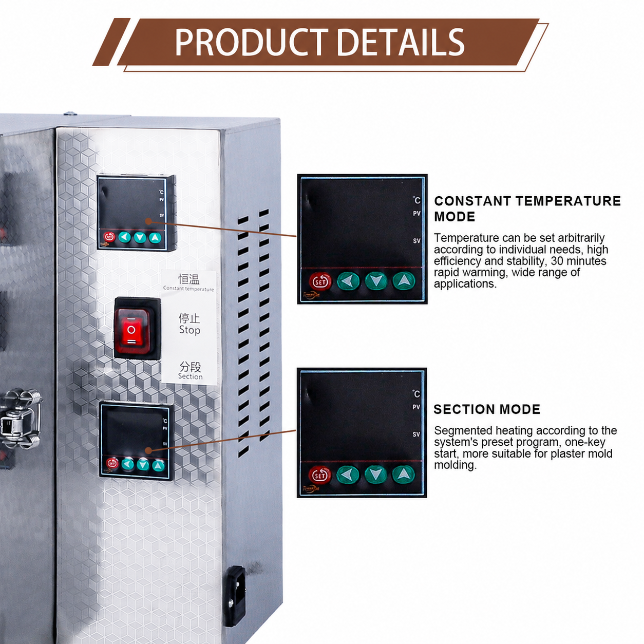 800°C Dual-Control Jewelry Burnout Furnace with 5-Stage Programme