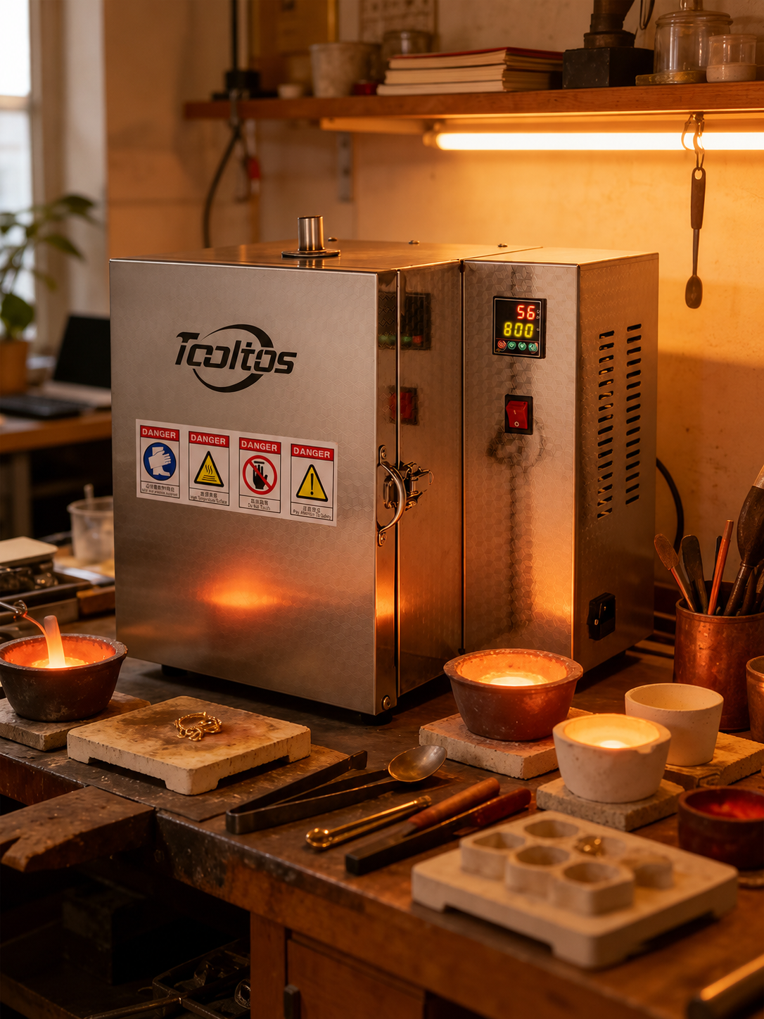 800°C 5-Stage Programmable Jewelry Burnout Furnace